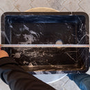 Toros Black Marble Rectangular Above Vanity Bathroom Sink (W)14.4" (L)20.3" (H)4.70" length measure