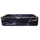 Toros Black Marble Rectangular Above Vanity Bathroom Sink (W)14.4" (L)20.3" (H)4.70" side view