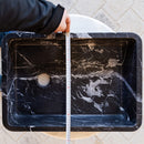 Toros Black Marble Rectangular Above Vanity Bathroom Sink (W)14.4" (L)20.3" (H)4.70" width measure view