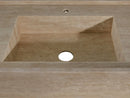 Troia Beige Travertine Rectangular Wall-mount Bathroom Sink (W)20" (L)54" (H)6" front closeup view