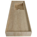 Troia Beige Travertine Rectangular Wall-mount Bathroom Sink (W)20" (L)54" (H)6" side view