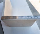 Troia Light Travertine Oval Shape Coffee Table Filled and Polished (W)24" (L)48" (H)16" leg one side measure view