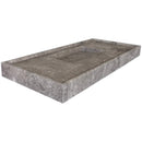 Tundra Grey Marble Rectangular Wall-mount Bathroom Sink Hidden Drain (W)20" (L)48" (H)5" angle corner view
