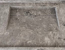 Tundra Grey Marble Rectangular Wall-mount Bathroom Sink Hidden Drain (W)20" (L)48" (H)5" top view