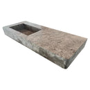 Tundra Gray Marble Rectangular Wall-mount Vanity Top Sink (W)20" (L)48" (H)5" top angle view