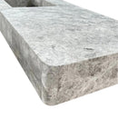 Tundra Gray Marble Rectangular Wall-mount Vanity Top Sink (W)20" (L)48" (H)5" profile view