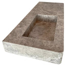 Tundra Gray Marble Rectangular Wall-mount Vanity Top Sink (W)20" (L)48" (H)5"angle view