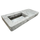 Tundra Gray Marble Rectangular Wall-mount Vanity Top Sink (W)20" (L)48" (H)5" angle view