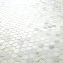 Arabescato Carrara Hexagon 11.1" x 11.5" Honed Marble Mesh-Mounted Mosaic Tile Hexagon- MSI Collection