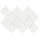 Whisper White Arabesque 10.83" x 15.5" Glazed Ceramic Mesh-Mounted Mosaic Wall Tile Pattern-MSI Collection