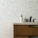 Arabescato Carrara Hexagon 11.1" x 11.5" Honed Marble Mesh-Mounted Mosaic Tile Hexagon- MSI Collection