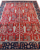 Handwoven Soumak Multicolor Wool Area Rug – 8’ x 10’