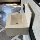 Custom Quartz Bathroom Sink – Handmade Quartz Vessel Sink, Integrated Quartz Countertop Sink, Modern Quartz Vanity Sink (QU-038)