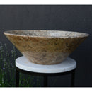 Handmade Valencia Travertine Conical Sink