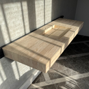 Vein Cut Travertine Ramp Sink | Handmade Natural Stone Bathroom Sink | Custom Modern Stone Basin (TR-85)