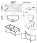Marble Dining Table Rectangular Polished and Eased Edge