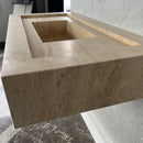 HANDCRAFTED CUSTOM TRAVERTINE SINK (TR-072)