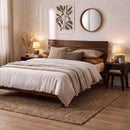 [Buy 1 Get 1] Aurora Solid Wood Bed Frame & Nightstand
