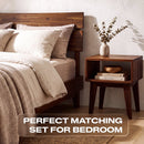 [Buy 1 Get 1] Aurora Solid Wood Bed Frame & Nightstand