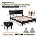 [Buy 1 Get 1] Aurora Solid Wood Bed Frame & Nightstand