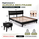[Buy 1 Get 1] Aurora Solid Wood Bed Frame & Nightstand