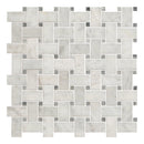 Carrara White Basketweave Pattern 12"x12" Honed Marble Mesh-Mounted Mosaic Tile- MSI Collection
