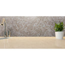 1x2 herringbone travertine mosaics tumbled on 12x12 mesh 15260612 kitchen backsplash beige countertop