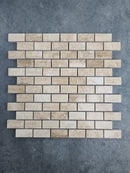 Patara 12" x 12" Polished Travertine Mesh-Mounted Mosaic Tile