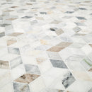 Arabescato Venato White Cube 11.73"x13.47" Honed Marble Mesh Mounted Mosaic Tile - MSI Collection