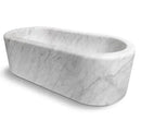 Imperial White Marble Hand Carved Freestanding Luxury Soaking Bathtub - 32x70x20