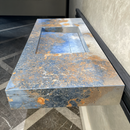 Handmade Thunderstorm Porcelain Sink: Marble Look, Custom Bathroom Vanity (ES-39)