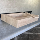 Custom Travertine Sink, Handmade Custom Beige Travertine Sink, Vein Cut Travertine Vanity (TR-66)