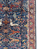 Hand-Knotted Afghani Bidjar Ghazni Wool Rug – 6'7" x 9'10" – Elegant Floral Design