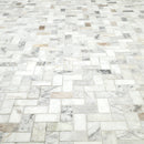 Arabescato Venato White 1"x2" Herringbone Honed Marble Mesh Mounted Mosaic Tile - MSI Collection