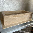 HANDCRAFTED CUSTOM TRAVERTINE SINK (TR-107)