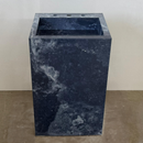 Custom Handcrafted Pedestal Porcelain Sink, Freestanding Blue Porcelain Integrated Sink, Bathroom Sink, Powder Room Sink, Marble Look Sink (ES-170)