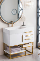 James Martin Columbia 36" Single Bathroom Vanity, Glossy White