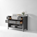 Hayley Bathroom Vanity with Sink and Carrara White Marble Top Cabinet Set Villohome