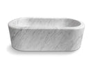 Imperial White Marble Hand Carved Freestanding Luxury Soaking Bathtub - 32x70x20