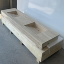 Marble Sink, Custom Travertine Sink, Handmade Beige Travertine Sink, Vein Cut Marble Vanity Top Sink, Marble Bathroom Sink, Vessel Sink (TR-140)