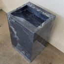 Custom Handcrafted Pedestal Porcelain Sink, Freestanding Blue Porcelain Integrated Sink, Bathroom Sink, Powder Room Sink, Marble Look Sink (ES-170)