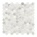 Arabescato Carrara Hexagon 11.1" x 11.5" Honed Marble Mesh-Mounted Mosaic Tile Hexagon- MSI Collection