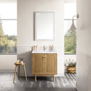 James Martin Laurent 30" Dual Mount Single Bathroom Vanity, Light Natural Oak