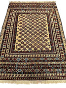 Hand-Woven Afghani Maliki Soumak Wool Kilim Rug - 4'2" x 6'