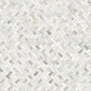 Arabescato Venato White 1"x2" Herringbone Honed Marble Mesh Mounted Mosaic Tile - MSI Collection