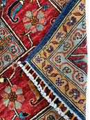 Hand-Knotted Afghani Bidjar Wool Rug – 9’x12’ – Intricate Geometric & Floral Motifs