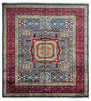 Hand-Knotted Mamluk Wool Rug – 8'4" x 9'9" – Intricate Geometric Masterpiece