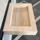 Custom Travertine Sink, Handmade Custom Beige Travertine Sink, Vein Cut Travertine Vanity (TR-66)