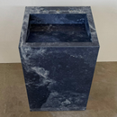 Custom Handcrafted Pedestal Porcelain Sink, Freestanding Blue Porcelain Integrated Sink, Bathroom Sink, Powder Room Sink, Marble Look Sink (ES-170)