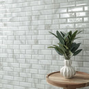 Ivory Amber Beveled Subway 11.81"x11.81" Glass Mesh-Mounted Mosaic Tile Pattern- MSI Collection